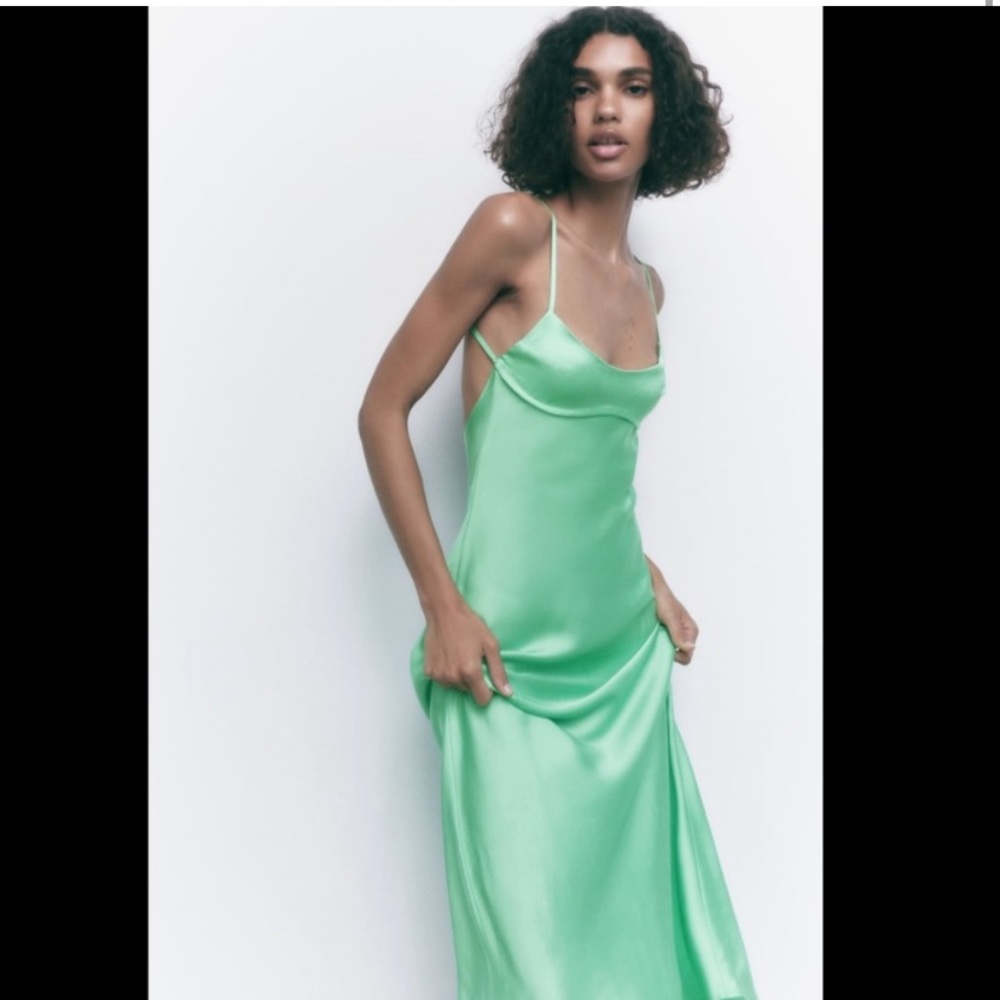 zara satin effect dress